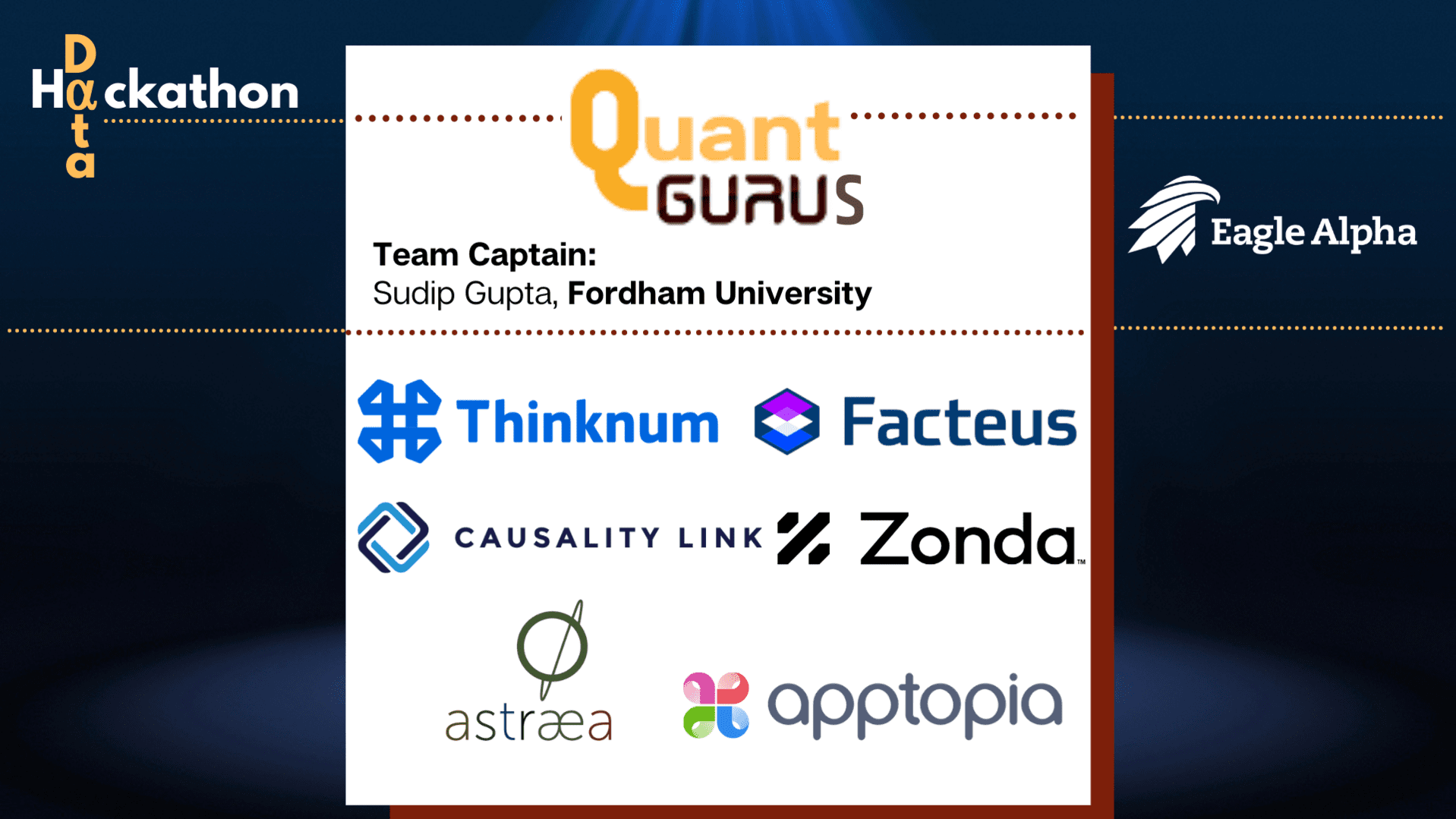 Team Quant Gurus landing page